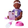 Simba New Born 105030068 - Bambola in Vinile Pieno con Funzione di Bere e Bagnato, con Certificato di Nascita e Accessori, 4 Pezzi, 30 cm, a Partire dai 3 Anni in su