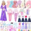 Saier tbo 54 Pezzi Abbigliamento e Accessori per 11,5" Bambole, Accessori per Barbie Bambole con Abiti Bretelle Gonna Scarpe Borsa Collana per Principessa Bambola Giocattolo Regalo (Stile 2)