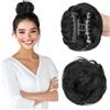Silk-co Chignon Finto per Capelli con Clip Coda Capelli Ricci Extension Clip Capelli Veri Mollettone Capelli Donna Veri, Nero Scuro