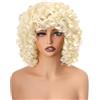PORSMEER Parrucca Afro bionda colore ricci capelli con frangia sintetico naturale africana corta in capelli ricci sintetici per donne nere 14 pollici