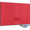decorwelt Lavagna magnetica in vetro rosso 70 x 100 cm lavagna bianca da parete scrivibile magnetica bacheca cucina ufficio con accessori per agenda settimanale lavabile con un panno