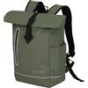 Travelite Rolltop - Zaino impermeabile per bicicletta, con chiusura rolltop e riflettori, 48 cm, 19 litri, Oliva, Rucksack 48 cm, Zaino impermeabile con chiusura Rollup