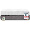 Komfortec Set 2 Teli Sauna 80x200 cm, Spugna Cotone, Antracite/Bianco