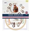 Simply Make Kit per punto croce, set artistico e artigianale, tema animali, cavallo, cerchio da 20,3 cm