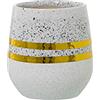 DRW Set di 2 vasi circolari in Ceramica Bianca e Argento 13 x 14 cm, Multicolore, estandar
