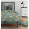Home Linge Passion Parure copripiumino per bambini, 100% cotone, 140 x 200 cm, colore: Verde ORIGATOON