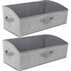 AiQInu Scatole Portaoggetti 28L,Cubo Portaoggetti Pieghevole in tessuto 50x28.5x20cm Set di 2, con Maniglia,Grande Contenitore per Vestiti,Armadio,Giocattoli, libri e Guardaroba