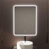 Baikal Specchio da bagno rettangolare | 60 x 80 cm | Retroilluminato | Touch con anti-appannamento | Tonalità 3500 K/4000 K/6000 K | Specchio con luce | Specchio con LED.