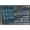 Hazet Set di chiavi a bussola 75 pezzi 163-53/75N, 10-22 mm, E4-E24, T6-T60, TORX interno/esterno, TORX antimanomissione, incl; chiave a doppio anello, cricchetti e punte reversibili