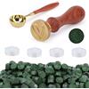 E-RFSEY Kit Ceralacca Vintage - Timbro Cuore (Amore, Verde Scuro) - 300 Pezzi per Buste, Inviti, Biglietti, Regali e Timbri