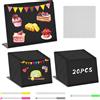 qobobo 20 mini lavagne con 5 gessetti, piccole lavagne per scrivere segnaposto per buffet, matrimoni, feste, cartellini dei prezzi, caffè, 7,5 x 10 cm