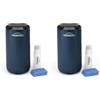 Thermacell Repellente Antizanzare Mini Halo, Per Esterno, Giardino e Patio, Protezione Efficace 21m², Inodore, Include 12 Ore di protezione, 1 Cartuccia + 3 Piastrine, Blu Navy (Confezione da 2)