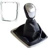 QZCDSU Pomello leva cambio a 5 e 6 marce con cuffia copri cuffia, for Ford, for Focus, 2 MK2 FL MK3 MK4 MK7, for Mondeo, for Fiesta, Galaxy pomello del cambio dell'auto(Silver-6 Speed)