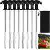 SZYILIDA 8 Pz Picchetti per Tenda, Picchetti Ancoraggio Picchetti Tenda Campeggio, Picchetti Giardino, 21 cm Lunghi e Robusti Picchetti da Campeggio, Picchetti Chiodi a Vite per Terra Tenda Telone Giardino