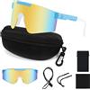 Homelyxe Occhiali da Ciclismo Uomo Donna Occhiali Veloci UV400 Occhiali Bici Regolabili Occhiali Running Antivento Occhiali da Sole Sportivi Polarizzati per MTB Sci Pesca Baseball Verde