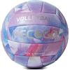 PECOGO Pallavolo Misura 5 Viola | Pelle PU, morbida, per interni ed esterni, per principianti, adolescenti, adulti, 8.2