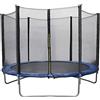 Drumm Trampolino per bambini, Ø 140 cm, trampolino sportivo con rete di sicurezza, porte con cerniera, 6 pali rivestiti in schiuma, piccolo trampolino interno