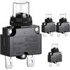 Clyxgs CLDIY Interruttore di alimentazione 12 A con protezione termica da sovraccarico 88 Series Manual Push Button Reset con morsetti a collegamento rapido e cappuccio impermeabile 32 VDC o 125 / 250 VAC 4