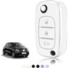 TOOMUME Cover Chiave TPU, Custodia Chiave Adatto per Renault Trafic 3 Twingo 3/2 Megane 4 Clio 5 Captur Kangoo Modus Smart Forfour Fortwo, Copri Chiavi Guscio Chiave Auto Telecomando - Flip Key