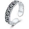 JFASHOP Anello celtico da uomo in argento sterling 925 Anelli aperti regolabili con nodo celtico Anelli punk vintage da donna Anello da dito Gioielli Regali di San Valentino per ragazze Donne Bambini
