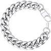 ChainsHouse Bracciale da Uomo a Maglie a Catena in Acciaio Inossidabile - Largo 6 Mm/14 Mm, Lungo 19/21 cm - Confezione Regalo per Uomini e Donne