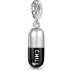 GNOCE Charm Ciondolo Chill Pill Ciondolo Gioielli In Argento Sterling Regalo Per Le Donne Fit Braccialetti/Collana A Catena Del Serpente