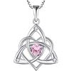 starchenie Collana con Nodo Celtico Collana con Pietre Portafortuna a Cuore in Argento 925 per donna