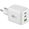 Goobay 64754 Caricabatterie rapido multiporta USB-C PD Nano (65 W) / 2 x USB-C PD 1 x USB-A Quick Charge/Adattatore di alimentazione per cavi di ricarica di iPhone e altri telefoni cellulari/Bianco