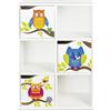 leomark Kubico Slim - Gufo - libreria colorata per bambini, libreria, pratico scaffale in stile giocoso, ideale per una sala giochi o una cameretta per bambini, dimensioni: 59,5 x 29 x 89,5 cm.