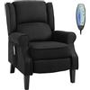 HOMCOM Poltrona Massaggiante Relax Reclinabile con Funzione Riscaldante e Telecomando, 78x83x101cm, Nero