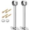 QUARKZMAN 2pz Staffa Asta Tenda a Soffitto, Adatta per Tubo 32mm/1,26 Lunghezza 200mm/7,87 Ganci Asta Tenda in Acciaio Inossidabile per Pareti Armadio Tubo Tenda, Argento