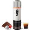 CONQUECO Macchina da Caffè Espresso Portatile - Caffettiera Elettrica da Viaggio con Batteria - per 12V Auto e Camion e Campeggio - Compatibile con la Capsula Nespresso e la Capsula L'or (Bianco)