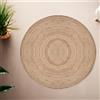 Craft Trade Naturale Lavabile Boho Tappeto in Iuta Intrecciato a Mano Reversibile Rotondo Tappeto di Juta per Cucina Soggiorno e camera da Letto- 90 cm