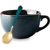 Sporgo Tazza da caffè grande con manico: 700 ml, tazza da zuppa in ceramica, tazza per la colazione, ciotola per zuppe, ciotole per cereali, tazze da tè, insalata per caffè, tè, cereali, latte e