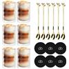 CPROSP 6x 350ml Tazza Caffè Doppio Vetro Borosilicato, Bicchierini Doppia Parete con 6x Cucchiaini + 6x Sottobicchiere, Bicchieri Espresso Doppia Parete Effetto Flottante Senza Condensa
