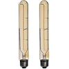Ruihua T30 Lampadina Edison Vintage Tubo E27 4W(Sostituisce 40W E27 Lampadina Alogena)Bianco Caldo2700 K Lungo Tubo Lampadina,Filamento LED Lampadine in Vetro Ambra Non Dimmerabili AC220-240V,2 Pezzi