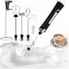Ahigh Montalatte Elettrico, Cappuccinatore Elettrico, USB Montalatte ricaricabile, Frullatore 3 marce con 3 teste,Frullino Elettrico con supporto e separatore,Per Cappuccino, Caffè, Latte, Crema, Uova