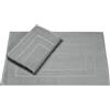 Homewell Tappetino da bagno, 50 x 70 cm, set da 2 pezzi, 100% cotone, tappetino da doccia, confezione doppia, colore: grigio