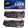 Superprint 139A - Toner nero (con chip), compatibile con HP 139A W1390A W1390X 139X per stampante Laserjet Pro 3002dn 3002dw, MFP 3102fdn 3102fdw (grande, 2 nero)