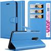 Cadorabo Custodia compatibile con Realme X2 PRO/Oppo Reno Ace in CELESTE BLU - Coperchio protettiva con chiusura magnetica, funzione stand e tasca per le carte
