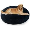 Aspand Cuccia Cane e Gatto Interno,90x30cm -Letto Rotondo in Peluche Morbido, Bordi Rialzati per Sostenere la Testa del Gatto,Fondo Antiscivolo,Blu