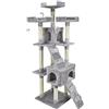 AQPET Tiragraffi Manhattan 170 cm con Cuccia per Gatti Albero Parco Giochi Gioco Tira Graffi per Gatto Grigio
