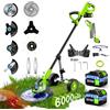 Innopower 12 inch Decespugliatore a Batteria,Tagliabordi Elettrico con Brushless Motore da 850W, Tagliabordi a Batteria 4 in 1 con 2 Batterie da 3000 mAh, Ruota Rusiliaria Regolabile per Prato Campo da Giardino