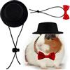 CQJ Set di 2 vestiti per porcellini d'India, papillon per animali domestici, per giochi di ruolo, cappello per animali domestici, papillon per criceti, porcellini d'India, coniglio, cincillà, riccio
