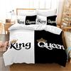 VTRXEG Copripiumino King E Queen,copripiumino Bianco E Nero Matrimoniale,Incluso 1 Copripiumino E 2 Federe, Set Di Biancheria Da Letto Per Coppie (A, 260x240cm)