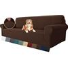 MAXIJIN Fodera per divano super elasticizzata per divano a 4 posti, fodere per divani extra large Jacquard Pet Dog Furniture Protector Fodera per divano aderente (4 posto, Caffè)