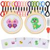 Ysimple 6 Pezzi Kit Ricamo per Principianti,Ricamo Starter Kit,Punto Croce Kit da Ricamare,con 6 Motivi a Punto Croce e 2 Cornici per Ricamo,per Adulti,Bambini,Principianti(Animale)