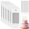 Annickee 42 Pezzi Candele Compleanno, Candeline Lunghe Sottili, Candele Torta Argentato