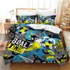 Gegeryozer Set da letto Calcio 200×200 cm per Bambini Copripiumino Calcio 2 Persone Copripiumino per Bambini in Microfibra con Due Federe da 50 x 75 cm（F02）
