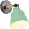 TOKIUS Applique da parete Interno Vintage Lampada da parete Moderno Applique Industrial E27 Lampadari e Plafoniere Cucina regolabile 180 gradi 60W (Verde, Senza interruttore -1 pezzo)